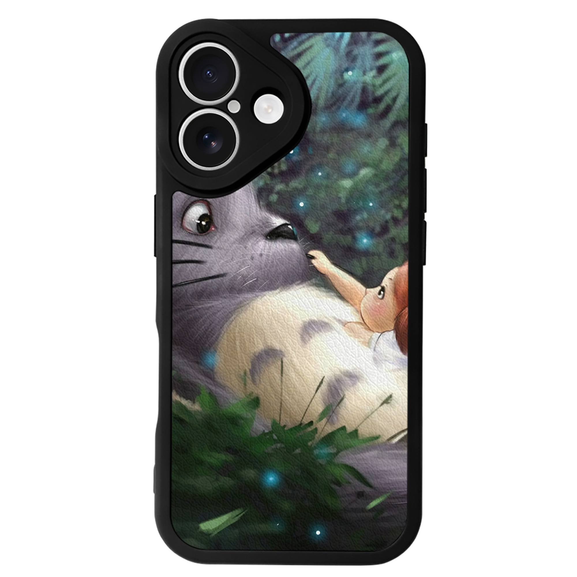 （画像用） となりのトトロ 草壁メイ 草壁サツキ My Neighbor Totoro Satsuki Kusakabe Mei Kusakabe 【iPhone 16シリーズ対応】シリコンスマホケース（レザー調） 材質：シリコン